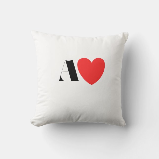 Letter A Heart - Valentine Initial Love Design Kissen (Vorderseite)