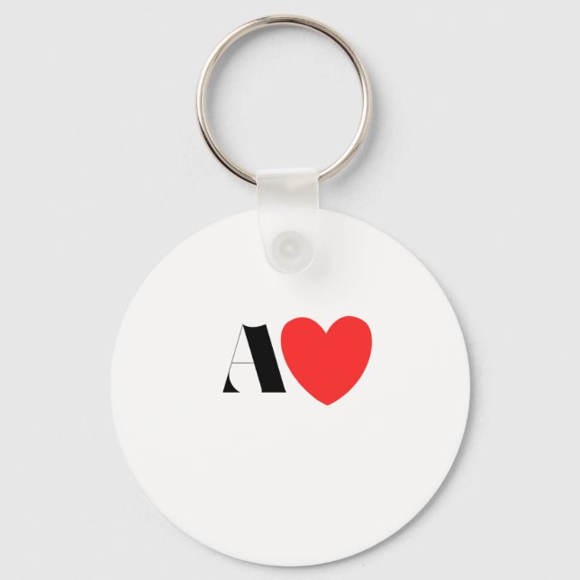 Letter A Heart - Valentine Initial Love Design Schlüsselanhänger (Vorderseite)