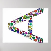 LETTER-A, made with Gemstones