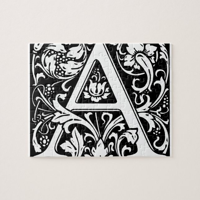Letter A Medival Monogram Art Nouveau (Horizontal)