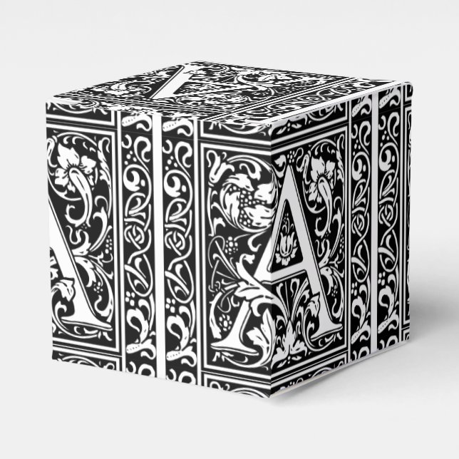 Letter A Medival Monogram Art Nouveau Geschenkschachtel (Vorderseite)