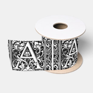 Letter A Medival Monogram Art Nouveau Satinband