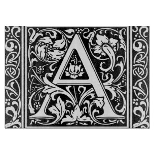 Letter A Medival Monogram Art Nouveau Schneidebrett