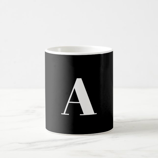 Letter A Monogram Black and White Stylish Modern Kaffeetasse (Mittel)