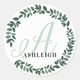 Letter A Monogram Individuelle Name Minimalistisch Runder Aufkleber