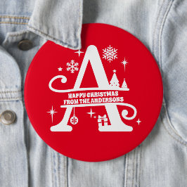 Letter A Monogram, Initial Family Name Gruß Button