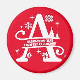 Letter A Monogram, Initial Family Name Gruß Magnet