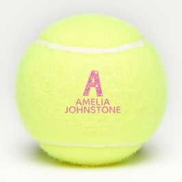 Letter A monogramm Girls personalisiert rosa Tennisbälle