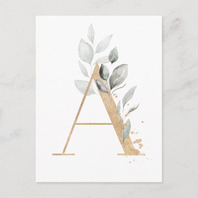 Letter A Monogramm Postkarte (Vorderseite)