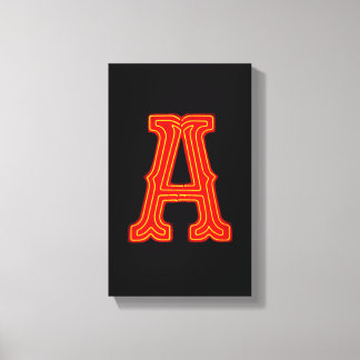 Letter "A" Neon Light Monogram Leinwanddruck