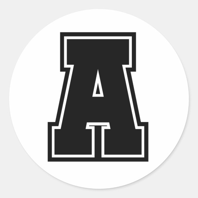 Letter A sportive Uni Schriftart alphabet Runder Aufkleber (Vorderseite)