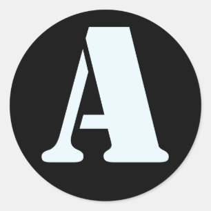 Letter A Stencil Alphabet von Janz Alice Blue Blac Runder Aufkleber