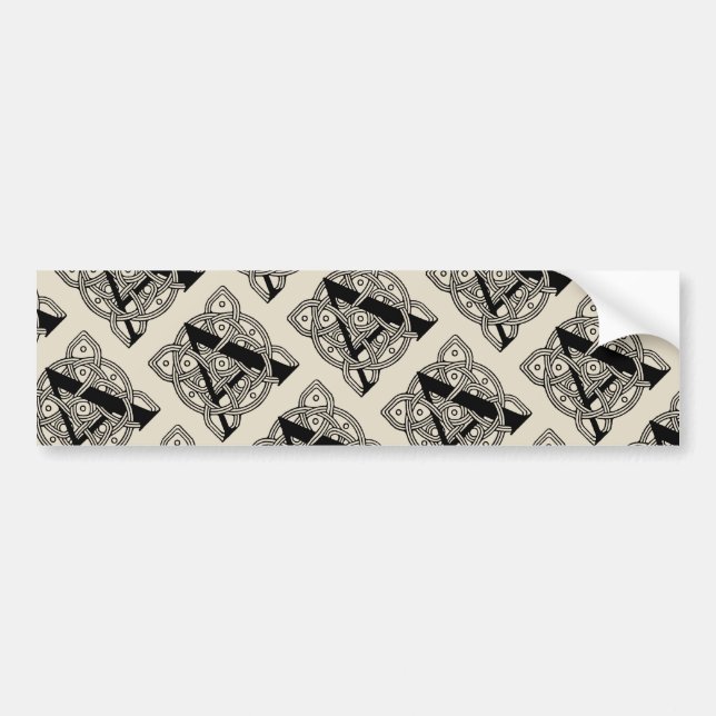 Letter A Vintag Celtic Knot Monogram Autoaufkleber (Vorne)