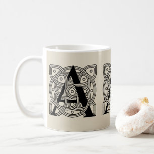 Letter A Vintag Celtic Knot Monogram Kaffeetasse
