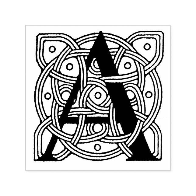 Letter A Vintag Celtic Knot Monogram Permastempel (Design)