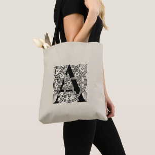 Letter A Vintag Celtic Knot Monogram Tasche