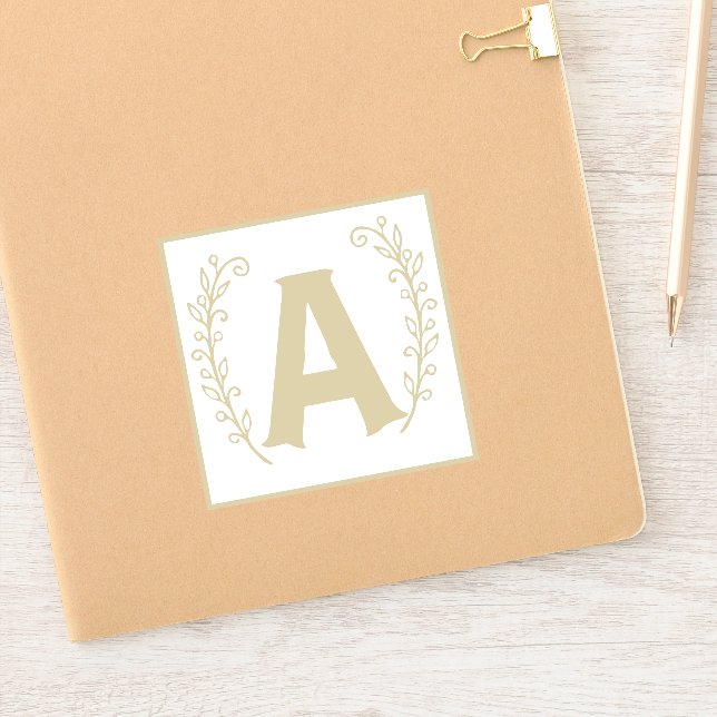 Letter A White + Neutral ABC Alphabet Baby Blocks Aufkleber (Notizbuch)