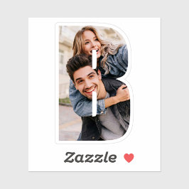 Letter B Alphabet & Photo Custom-Cut Vinyl Sticker