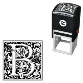 Letter B Art Nouveau Schwarz/Weiß Tile Permastempel