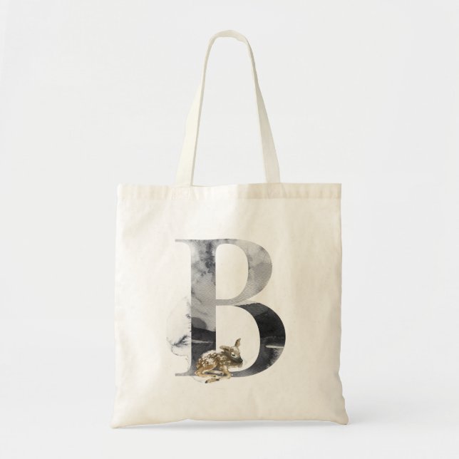 Letter B Christmas Deer Alphabet Tragetasche (Vorne)