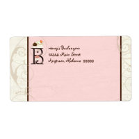 Letter B Cupcake Business Address Mailing Labels
