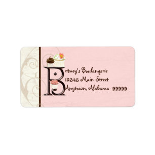 Letter B Cupcake Business Address Mailing Labels Adressaufkleber
