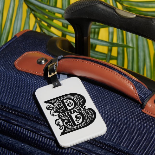 Letter B Custom Monogram Gepäckanhänger (Vorderseite Insitu 1)