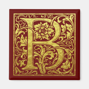 Letter B First Letter Imitat Gold Magnet