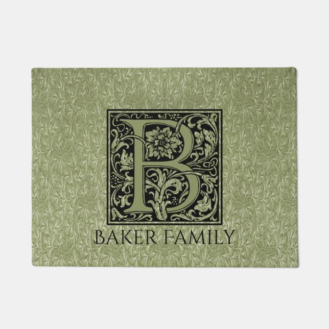 Letter B First Letter Monogram Personalisiert Fußmatte (Vorderseite)