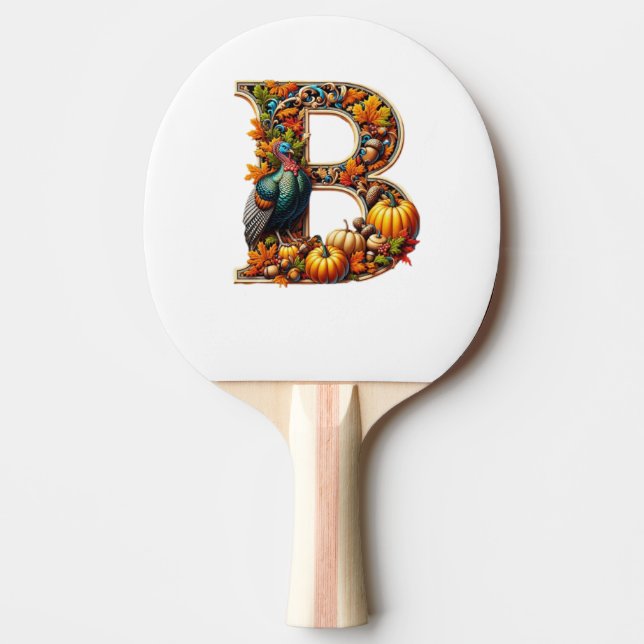 Letter B in Thanksgiving style Tischtennis Schläger (Vorderseite)