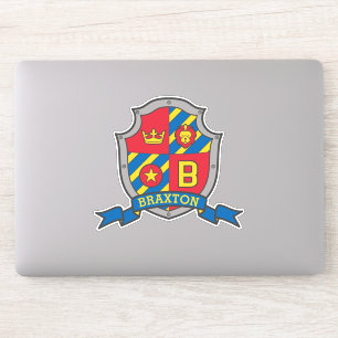 Letter B individuelle Name Braxton Löwen Wappen Aufkleber