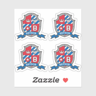 Letter B individuelle Name Bryson Wolf Hundeschrit Aufkleber