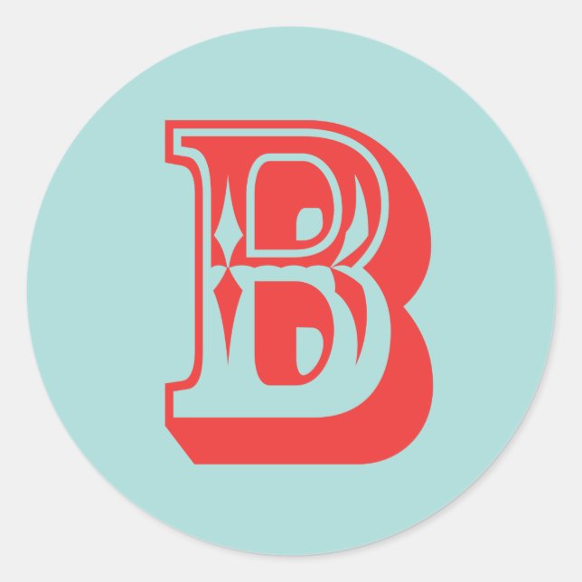 Letter-B-Karneval-Monogramm-Anfangsvorzug Runder Aufkleber (Vorderseite)
