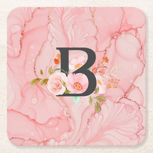Letter B Rechteckiger Pappuntersetzer (Vorderseite)