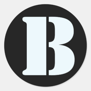 Letter B Stencil Alphabet von Janz Alice Blue Blac Runder Aufkleber