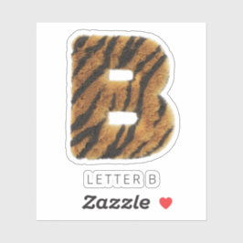 Letter-B-Tigerfell Aufkleber
