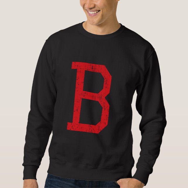 Letter B Uppercase Alphabet Initial Classic School Sweatshirt (Vorderseite)
