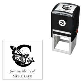 Letter C Butterfly-Monogramm aus der Bibliothek Permastempel