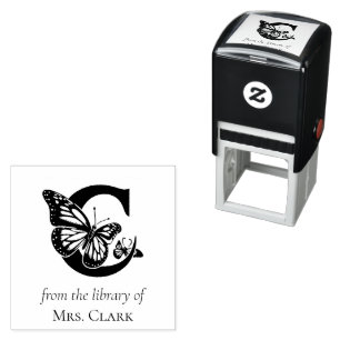 Letter C Butterfly-Monogramm aus der Bibliothek Permastempel
