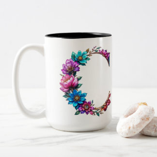 Letter C Coffee Tasse - Blumendesign für Geschenke