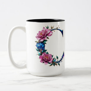 Letter C Coffee Tasse - Blumendesign für Geschenke