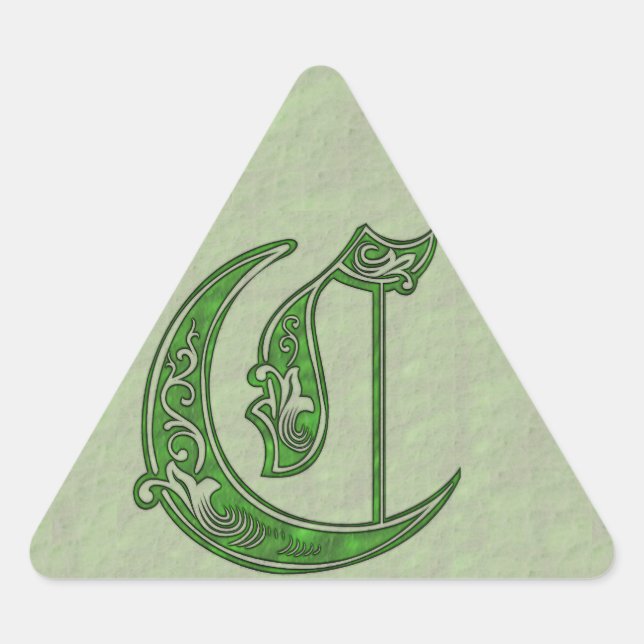 Letter C-Dreieck-Aufkleber Dreieckiger Aufkleber (Vorderseite)