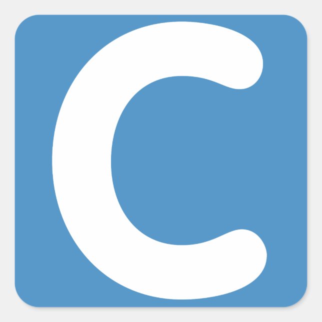 Letter C emoji Twitter Quadratischer Aufkleber (Vorderseite)