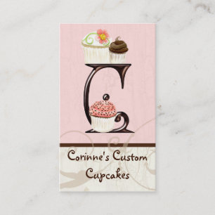 Letter C Monogram Dessertbäckerei Business Cards Visitenkarte