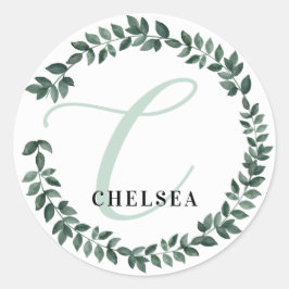 Letter C Monogram Individuelle Name Minimalistisch Runder Aufkleber