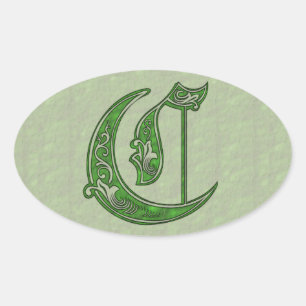 Letter C Oval-Aufkleber Ovaler Aufkleber