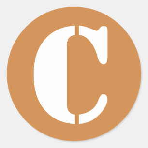 Letter C Peru Gold Stencil Alphabet von Janz Runder Aufkleber