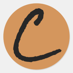 Letter C Rock Salt Alphabet von Janz Peru Gold Runder Aufkleber