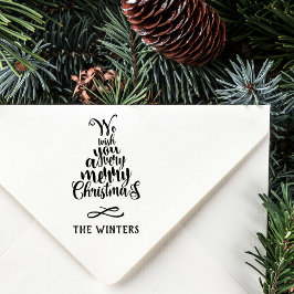 Letter Christmas Tree Holiday Permastempel