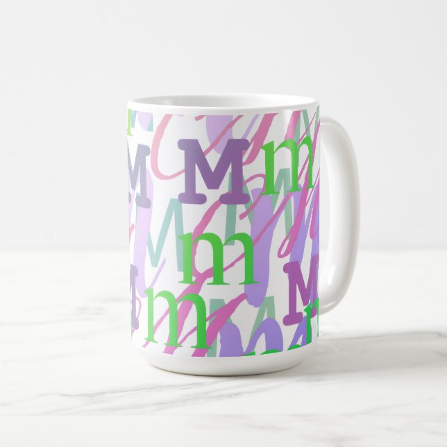 Letter Confetti "M" Kaffeetasse (VorderseiteRechts)